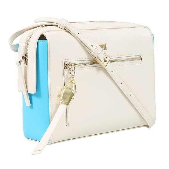 Roberto Cavalli Class GWLPD5 T37 Brigitte 0 Ivory/Blue Medium Shoulder Bag